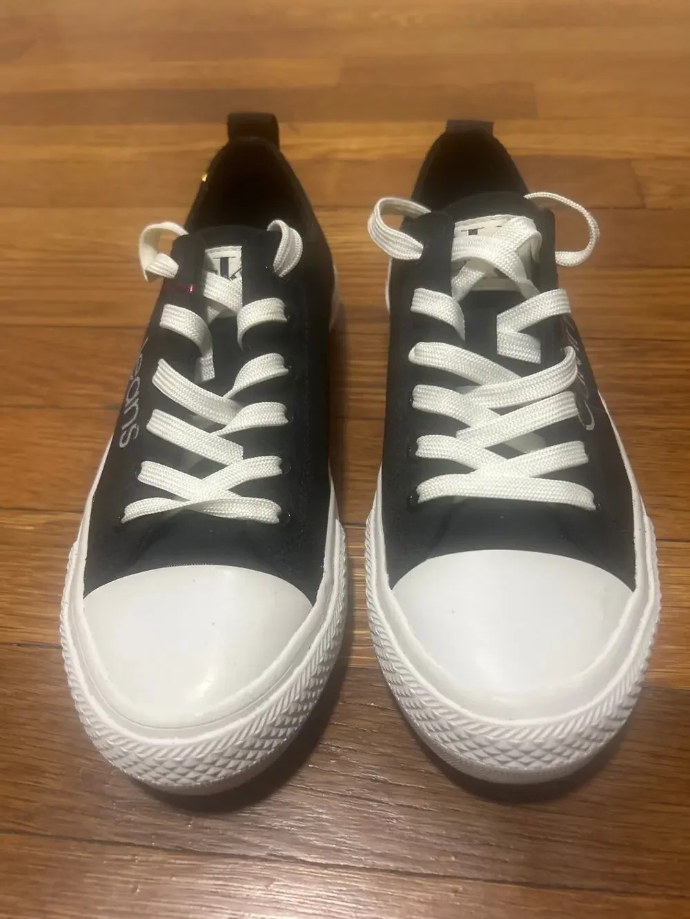 Calvin Klein Women's Kcerya Black White Rainbow Canvas Sneakers 7M